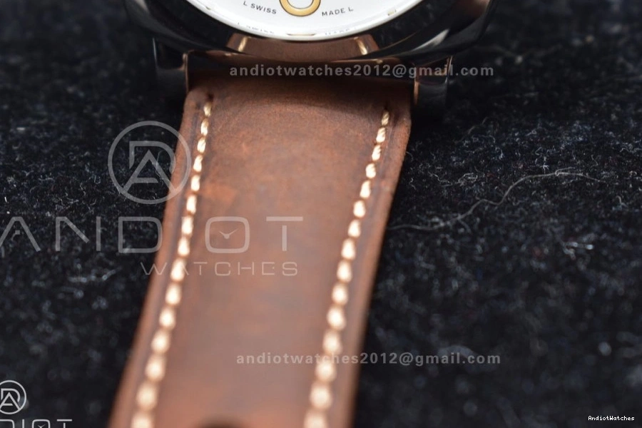 Luminor Edition 977 on PAM1046 White Due Dial Asso Brown Bold AXXXIV VSF Strap Best 1009